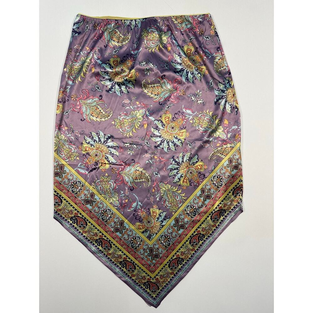 Urban Outfitters Lavender Paisley Handkerchief Hem Elastic Waist Skirt